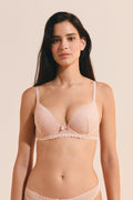 Soutien-gorge N.2 - Le push-up plongeant en dentelle - BLUSH