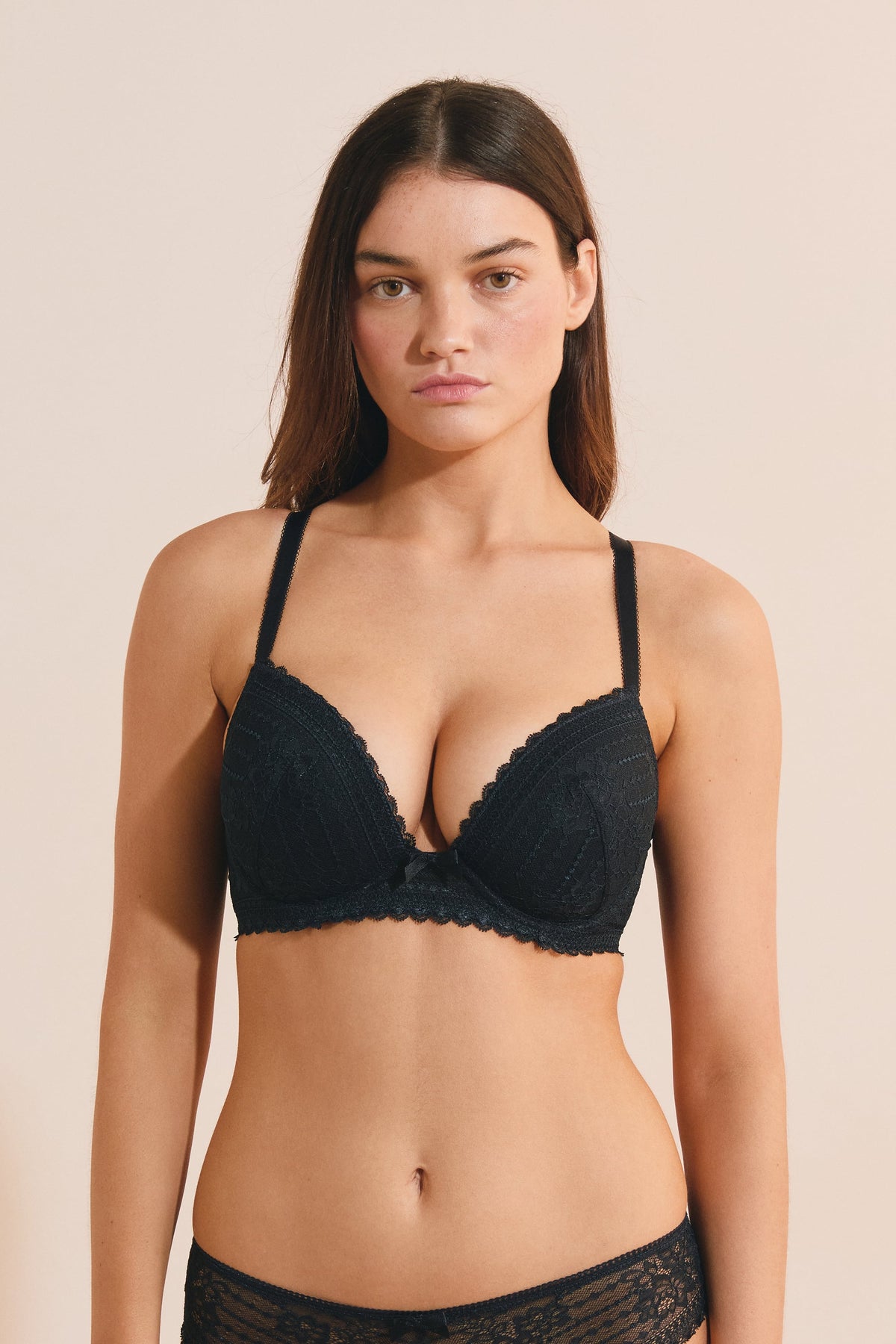 Soutien-gorge n°5 - Coques fines plongeant - MARINE