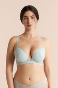 Soutien-gorge N.5 - Coques fines plongeant - VERT BLEU