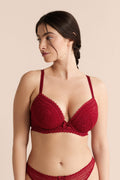Soutien-gorge N.5 - Coques fines plongeant - CARDINAL