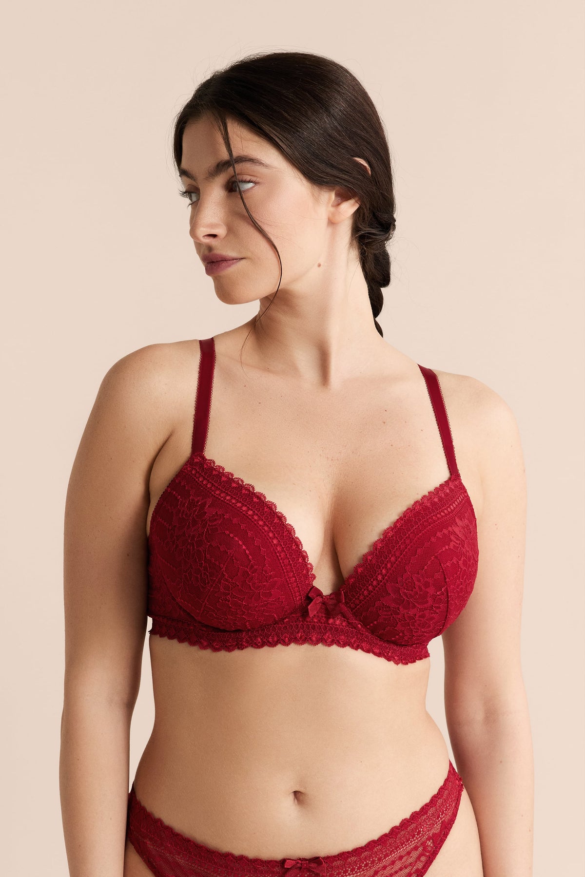 Soutien-gorge N.5 - Coques fines plongeant - CARDINAL