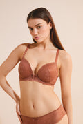 Soutien-gorge N.5 - Coques fines plongeant - CUIVRE