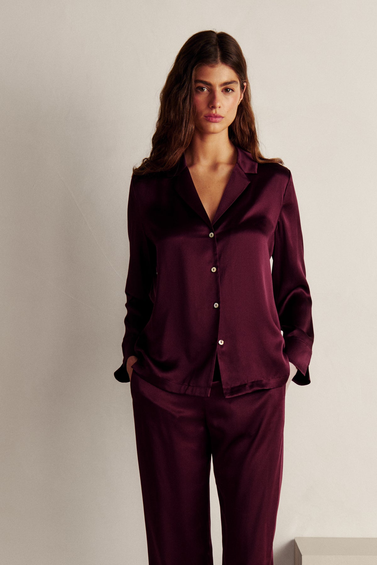 Chemise de pyjama en soie - MYRTILLE